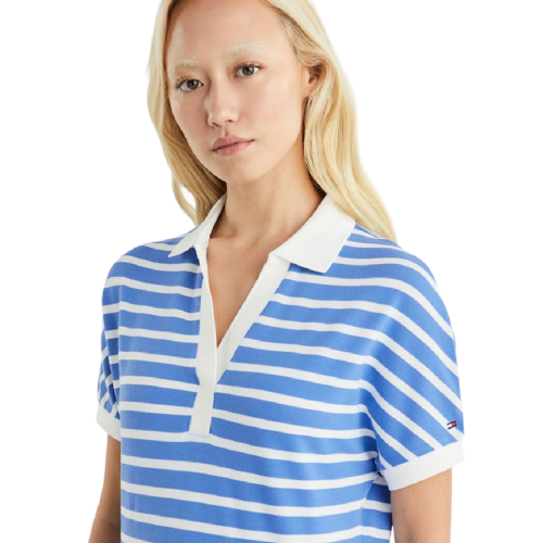 Tommy Hilfiger WW0WW41889-04L Γυναικείο T-shirt Polo Γαλάζιο