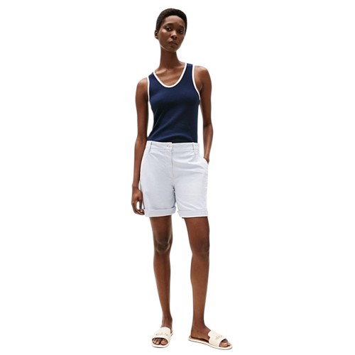 Tommy Hilfiger WW0WW42457-C10 Γυναικεία Βερμούδα Σιέλ Co Blend Gmd Chino Short 