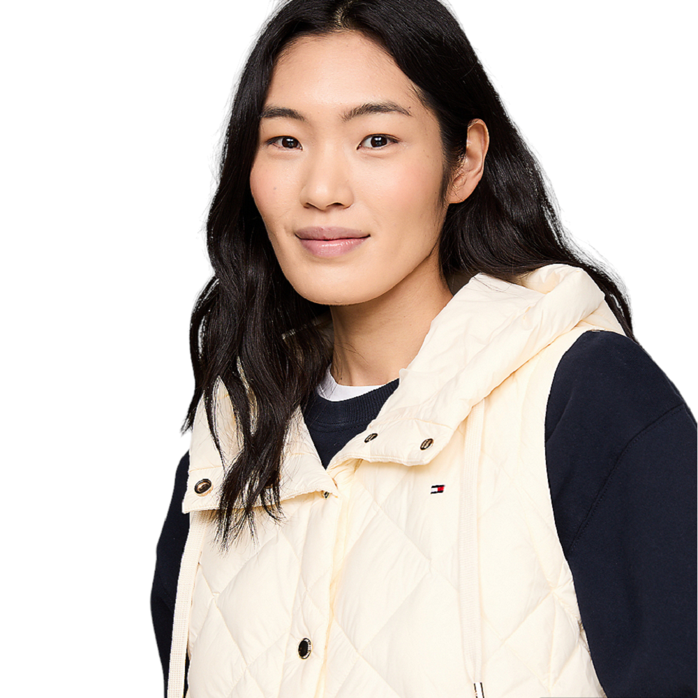 TOMMY HILFIGER</br>Γυναικείο Αμάνικο Μπουφάν Εκρού WW0WW42463-AEF Tommy Hilfiger