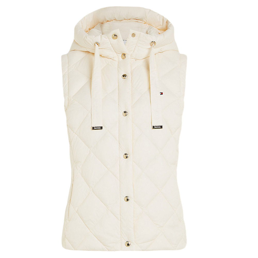 TOMMY HILFIGER</br>Γυναικείο Αμάνικο Μπουφάν Εκρού WW0WW42463-AEF Tommy Hilfiger