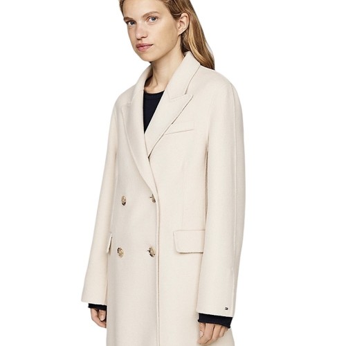 Γυναικείο Παλτό Εκρού WW0WW42621-ACI Tommy Hilfiger