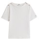 TOMMY HILFIGER</br>Γυναικεία Μπλούζα Εκρού Reg Stripe Gold Btn C-nk Ss WW0WW42907-YBL Tommy Hilfiger TOMMY HILFIGER</br>Γυναικεία Μπλούζα Εκρού Reg Stripe Gold Btn C-nk Ss WW0WW42907-YBL Tommy Hilfiger