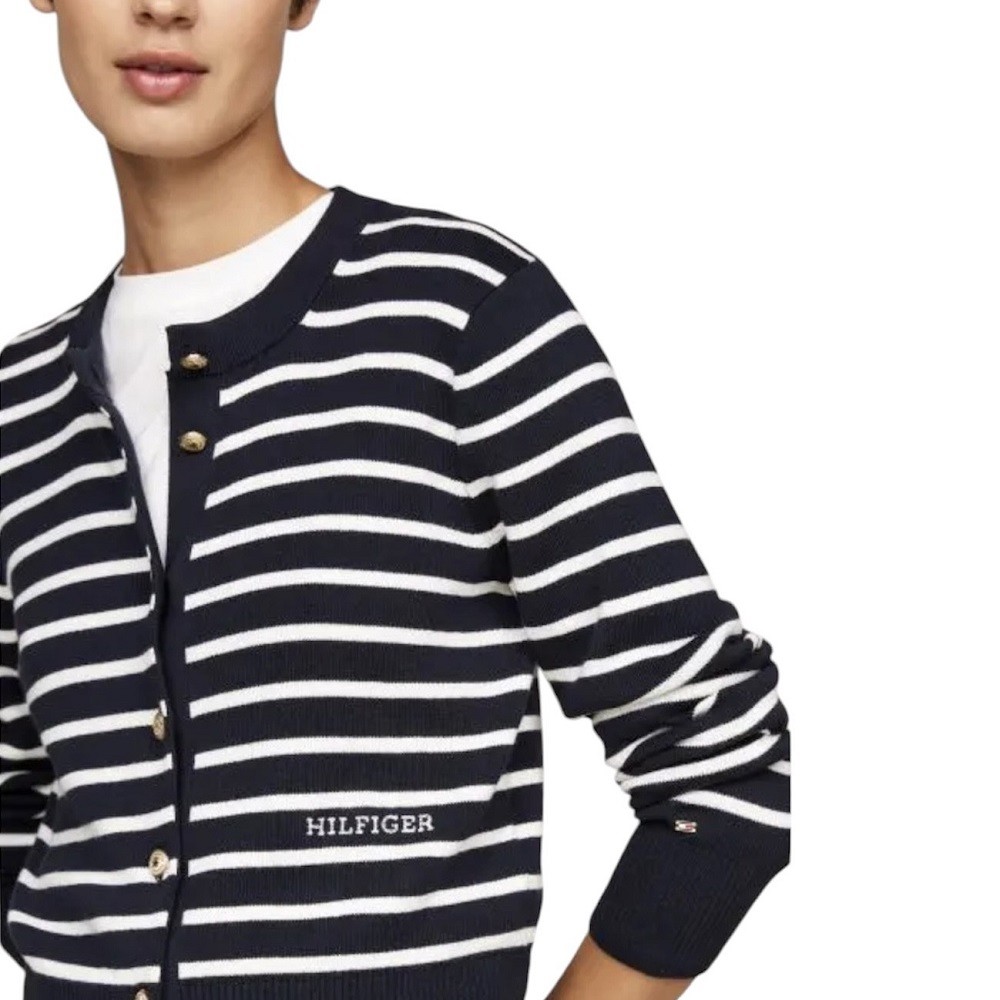 TOMMY HILFIGER</br>Γυναικεία Ζακέτα Μπλε/Λευκό WW0WW43148-DAA Tommy Hilfiger TOMMY HILFIGER</br>Γυναικεία Ζακέτα Μπλε/Λευκό WW0WW43148-DAA Tommy Hilfiger