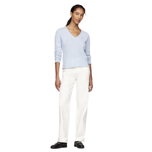 Tommy Hilfiger WW0WW43505-0G3 Γυναικείο Πουλόβερ Γαλάζιο