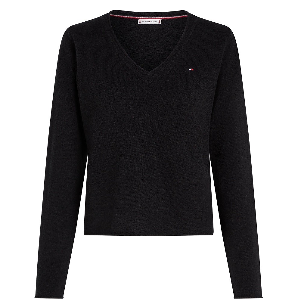 TOMMY HILFIGER</br>Γυναικείο Πουλόβερ Μαύρο WW0WW43505-BDS Tommy Hilfiger TOMMY HILFIGER</br>Γυναικείο Πουλόβερ Μαύρο WW0WW43505-BDS Tommy Hilfiger