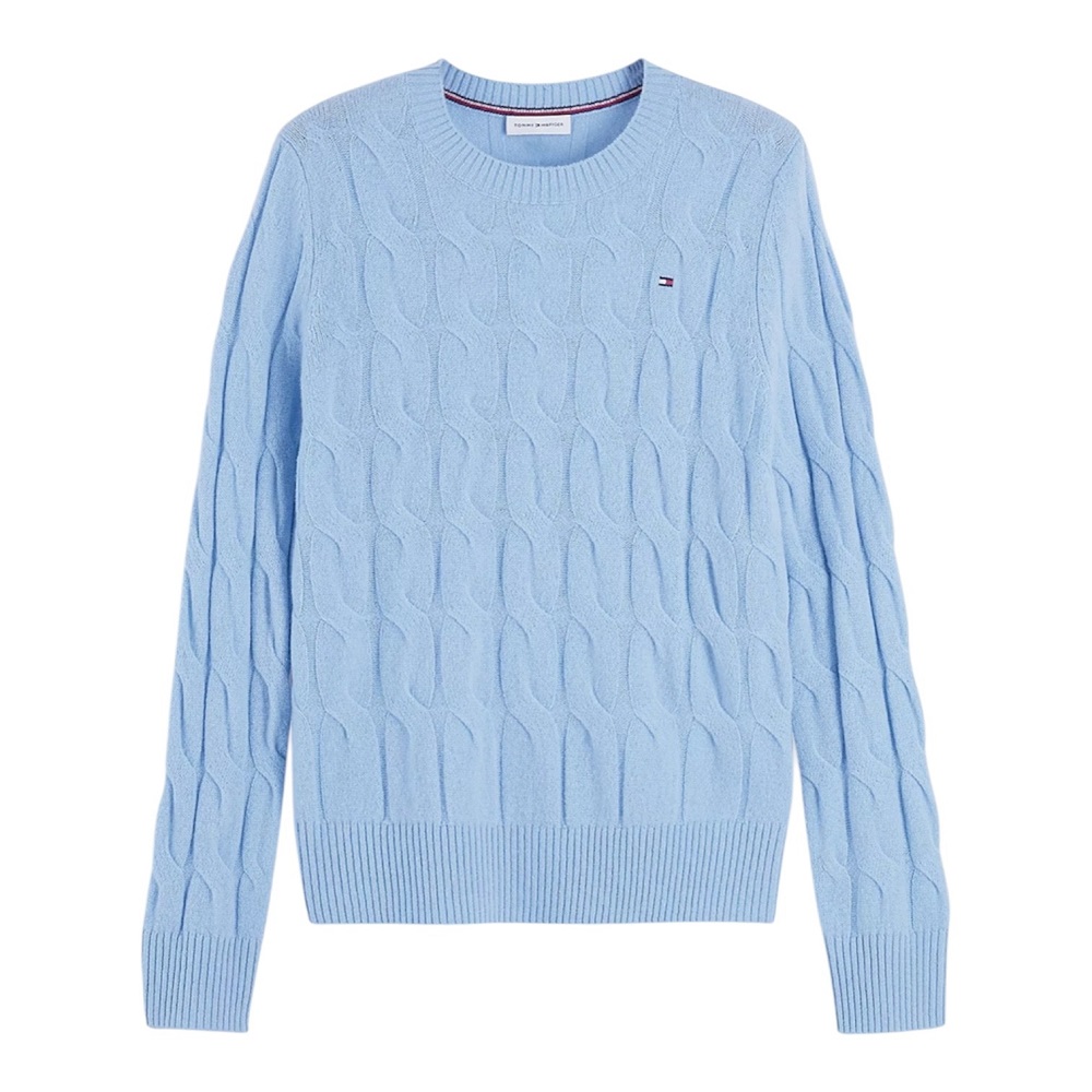 TOMMY HILFIGER</br>Tommy Hilfiger Soft Wool Cable C-nk WW0WW43586-C13 Γυναικείο Πουλόβερ Γαλαζιο TOMMY HILFIGER</br>Tommy Hilfiger Soft Wool Cable C-nk WW0WW43586-C13 Γυναικείο Πουλόβερ Γαλαζιο