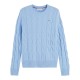 TOMMY HILFIGER</br>Tommy Hilfiger Soft Wool Cable C-nk WW0WW43586-C13 Γυναικείο Πουλόβερ Γαλαζιο TOMMY HILFIGER</br>Tommy Hilfiger Soft Wool Cable C-nk WW0WW43586-C13 Γυναικείο Πουλόβερ Γαλαζιο