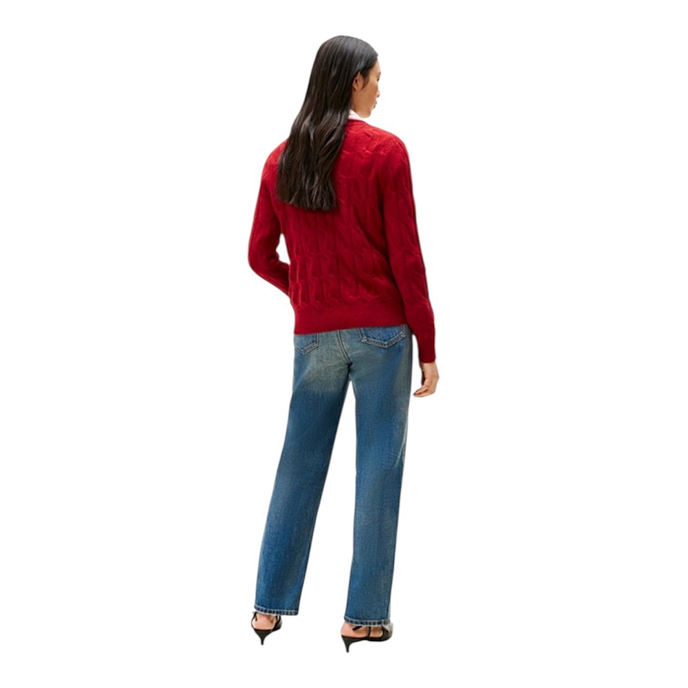 TOMMY HILFIGER</br>Tommy Hilfiger WW0WW43586-XIT Γυναικείο Πουλόβερ Μπορντό Soft Wool Cable C-nk TOMMY HILFIGER</br>Tommy Hilfiger WW0WW43586-XIT Γυναικείο Πουλόβερ Μπορντό Soft Wool Cable C-nk