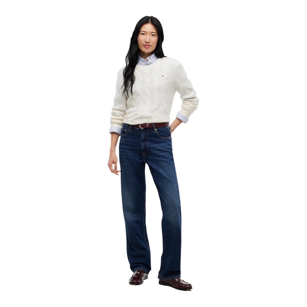 TOMMY HILFIGER</br>Tommy Hilfiger Soft Wool Cable C-nk WW0WW43586-Z00 Γυναικείο Πουλόβερ Εκρού TOMMY HILFIGER</br>Tommy Hilfiger Soft Wool Cable C-nk WW0WW43586-Z00 Γυναικείο Πουλόβερ Εκρού