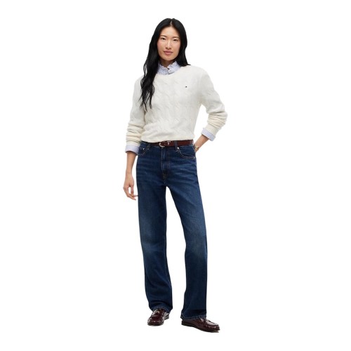 Tommy Hilfiger Soft Wool Cable C-nk WW0WW43586-Z00 Γυναικείο Πουλόβερ Εκρού Tommy Hilfiger Soft Wool Cable C-nk WW0WW43586-Z00 Γυναικείο Πουλόβερ Εκρού