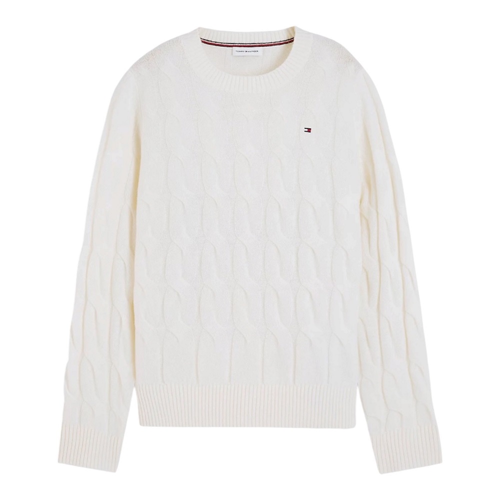 TOMMY HILFIGER</br>Tommy Hilfiger Soft Wool Cable C-nk WW0WW43586-Z00 Γυναικείο Πουλόβερ Εκρού TOMMY HILFIGER</br>Tommy Hilfiger Soft Wool Cable C-nk WW0WW43586-Z00 Γυναικείο Πουλόβερ Εκρού