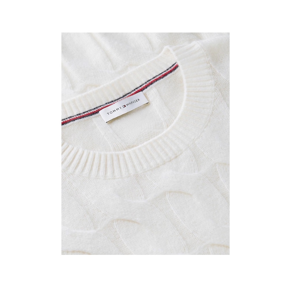 TOMMY HILFIGER</br>Tommy Hilfiger Soft Wool Cable C-nk WW0WW43586-Z00 Γυναικείο Πουλόβερ Εκρού TOMMY HILFIGER</br>Tommy Hilfiger Soft Wool Cable C-nk WW0WW43586-Z00 Γυναικείο Πουλόβερ Εκρού