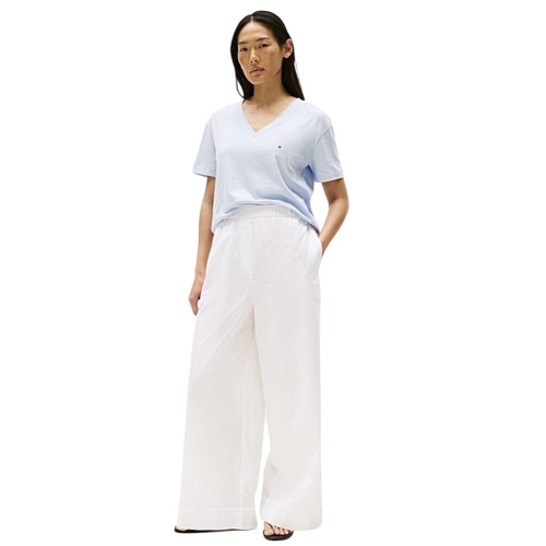 Γυναικεία Μπλούζα Σιέλ Slub Crop V-nk Ss WW0WW43901-C10 Tommy Hilfiger Γυναικεία Μπλούζα Σιέλ Slub Crop V-nk Ss WW0WW43901-C10 Tommy Hilfiger