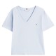 TOMMY HILFIGER</br>Γυναικεία Μπλούζα Σιέλ Slub Crop V-nk Ss WW0WW43901-C10 Tommy Hilfiger TOMMY HILFIGER</br>Γυναικεία Μπλούζα Σιέλ Slub Crop V-nk Ss WW0WW43901-C10 Tommy Hilfiger