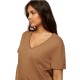TOMMY HILFIGER</br>Γυναικεία Μπλούζα Κάμελ Slub Crop V-nk Ss WW0WW43901-RBC Tommy Hilfiger TOMMY HILFIGER</br>Γυναικεία Μπλούζα Κάμελ Slub Crop V-nk Ss WW0WW43901-RBC Tommy Hilfiger