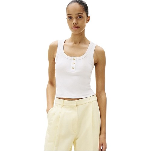 Tommy Hilfiger WW0WW43920-YBL Γυναικείο T-shirt Εκρού Slim