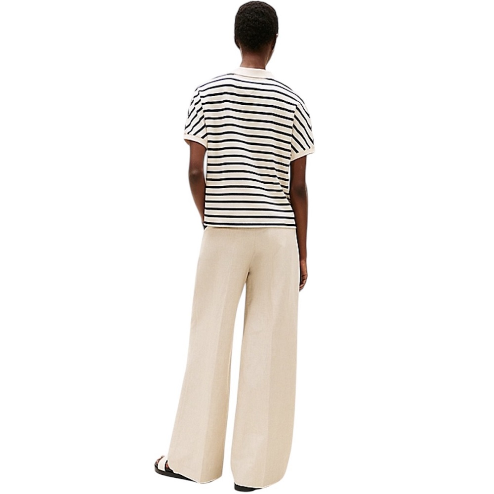 TOMMY HILFIGER</br>Γυναικεία Μπλούζα Εκρού/Μπλε Lyosell Open-nk Relaxed Polo Ss WW0WW44512-0FC Tommy Hilfiger TOMMY HILFIGER</br>Γυναικεία Μπλούζα Εκρού/Μπλε Lyosell Open-nk Relaxed Polo Ss WW0WW44512-0FC Tommy Hilfiger