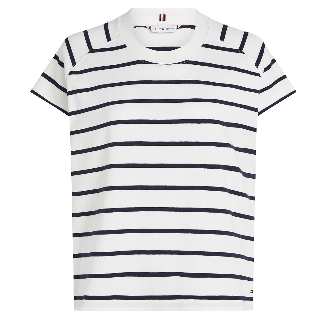 TOMMY HILFIGER</br>Γυναικείο T-shirt Εκρού/Μπλε Relaxed Modern Cody Cap Sleeve WW0WW44544-0BF Tommy Hilfiger TOMMY HILFIGER</br>Γυναικείο T-shirt Εκρού/Μπλε Relaxed Modern Cody Cap Sleeve WW0WW44544-0BF Tommy Hilfiger
