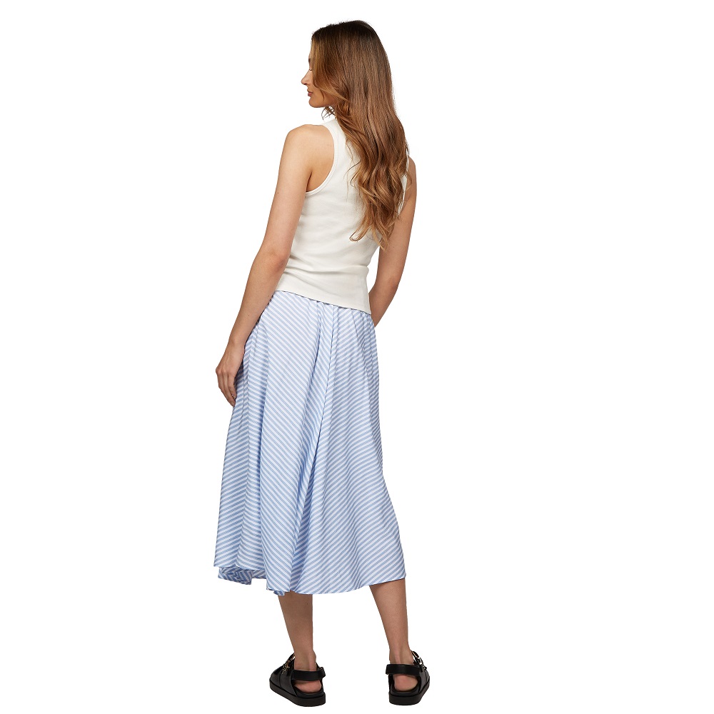 TOMMY HILFIGER</br>Γυναικεία Φούστα Λευκό/Γαλάζιο Crinkle Viscose Mix Midi Skirt WW0WW44549-OFF Tommy Hilfiger TOMMY HILFIGER</br>Γυναικεία Φούστα Λευκό/Γαλάζιο Crinkle Viscose Mix Midi Skirt WW0WW44549-OFF Tommy Hilfiger