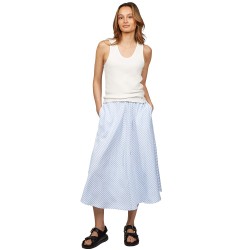 Γυναικεία Φούστα Λευκό/Γαλάζιο Crinkle Viscose Mix Midi Skirt WW0WW44549-OFF Tommy Hilfiger