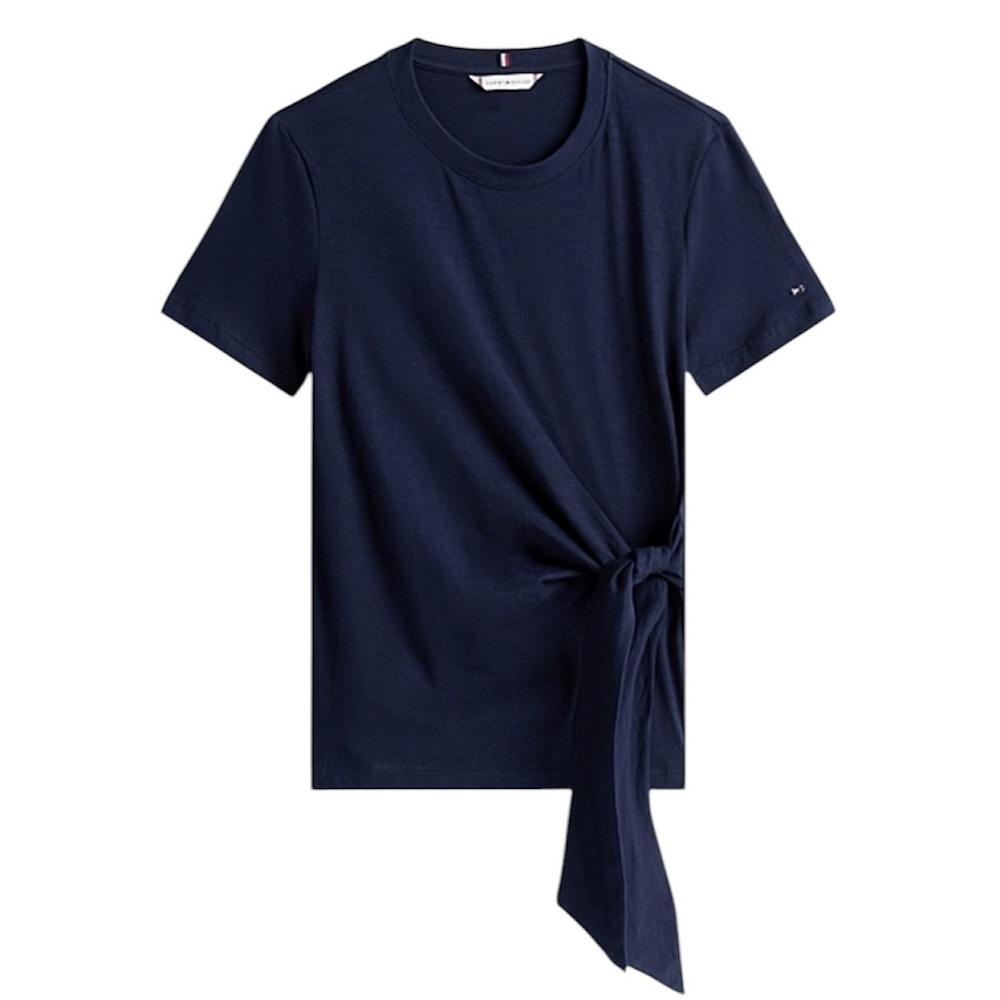 TOMMY HILFIGER</br>Γυναικεία Μπλούζα Μπλε Knot Boat-nk Ss Tee WW0WW44559-C1G Tommy Hilfiger TOMMY HILFIGER</br>Γυναικεία Μπλούζα Μπλε Knot Boat-nk Ss Tee WW0WW44559-C1G Tommy Hilfiger