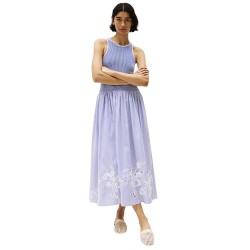 Γυναικείο Φόρεμα Γαλάζιο/Λευκό Broderie Anglaise N\s Long WW0WW44652-0Y9 Tommy Hilfiger