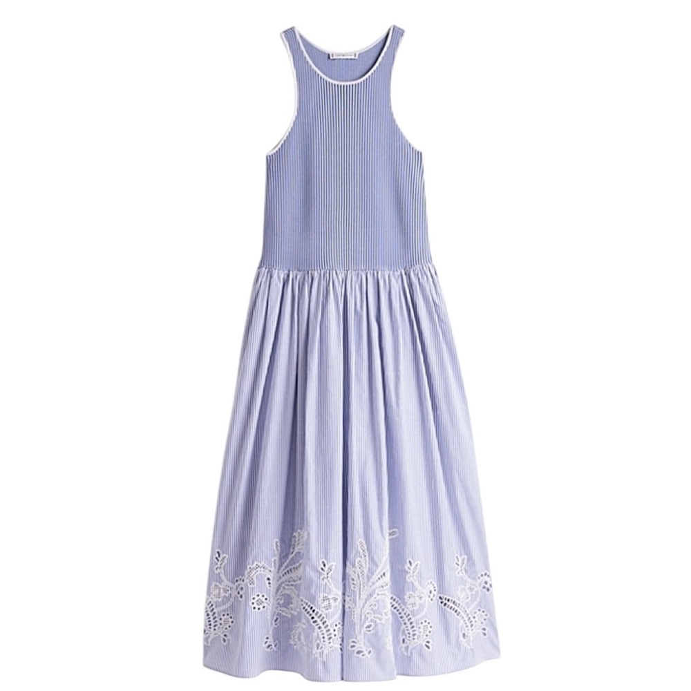 TOMMY HILFIGER</br>Γυναικείο Φόρεμα Γαλάζιο/Λευκό Broderie Anglaise N\s Long WW0WW44652-0Y9 Tommy Hilfiger TOMMY HILFIGER</br>Γυναικείο Φόρεμα Γαλάζιο/Λευκό Broderie Anglaise N\s Long WW0WW44652-0Y9 Tommy Hilfiger