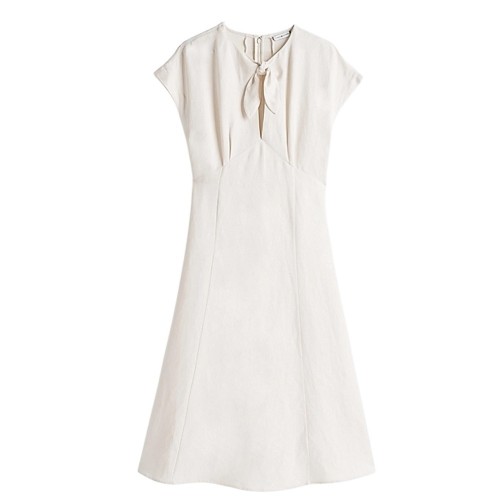 Tommy Hilfiger WW0WW44659-AEF Γυναικείο Φόρεμα Εκρού Regular