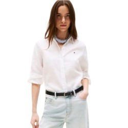 TOMMY HILFIGER</br>Tommy Hilfiger WW0WW44679-YCF Γυναικείο Πουκάμισο Λευκό Ess Linen Shirt