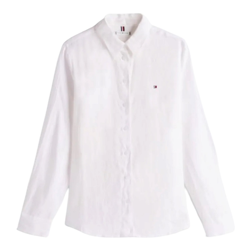 TOMMY HILFIGER</br>Tommy Hilfiger WW0WW44679-YCF Γυναικείο Πουκάμισο Λευκό Ess Linen Shirt
