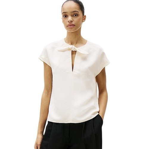 Tommy Hilfiger WW0WW44695-AEF Γυναικεία Μπλούζα Εκρού Regular