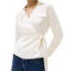 TOMMY HILFIGER</br>Γυναικεία Μπλούζα Εκρού Textured Linen Wrap WW0WW44697-Z00 Tommy Hilfiger TOMMY HILFIGER</br>Γυναικεία Μπλούζα Εκρού Textured Linen Wrap WW0WW44697-Z00 Tommy Hilfiger