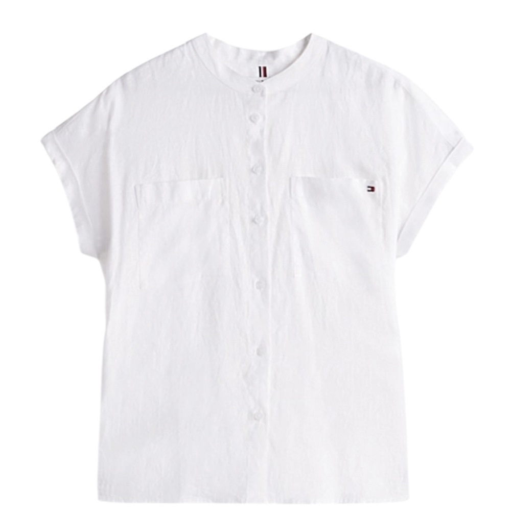 TOMMY HILFIGER</br>Γυναικείο Πουκάμισο Λευκό Relaxed Fit Short Sleeve Linen Blouse WW0WW44715-YCF Tommy Hilfiger TOMMY HILFIGER</br>Γυναικείο Πουκάμισο Λευκό Relaxed Fit Short Sleeve Linen Blouse WW0WW44715-YCF Tommy Hilfiger