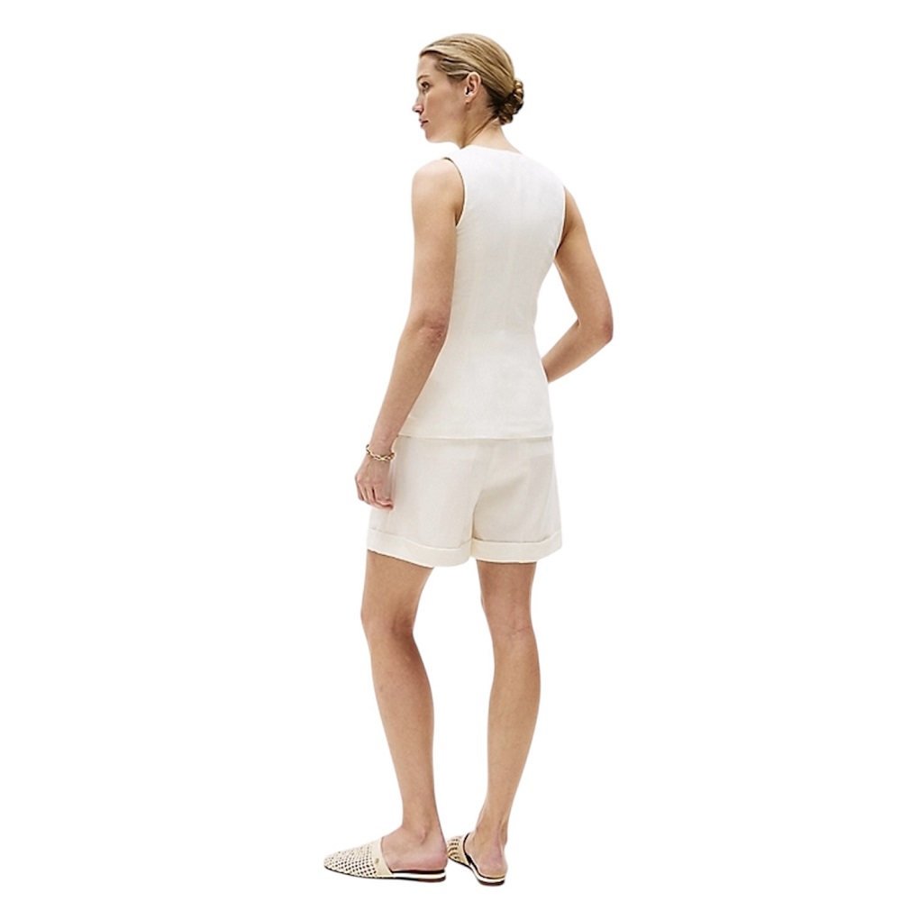 TOMMY HILFIGER</br>Γυναικείο Γιλέκο Εκρού Linen Mix Slim Waistcoast Top WW0WW44752-Z00 Tommy Hilfiger TOMMY HILFIGER</br>Γυναικείο Γιλέκο Εκρού Linen Mix Slim Waistcoast Top WW0WW44752-Z00 Tommy Hilfiger