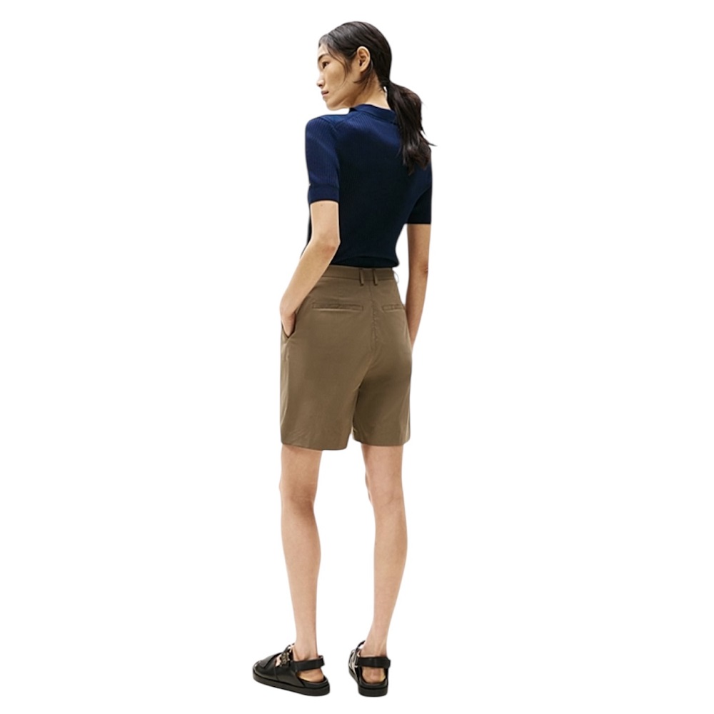 TOMMY HILFIGER</br>Γυναικεία Βερμούδα Καφέ Light Co Pleated Short WW0WW44764-GW9 Tommy Hilfiger TOMMY HILFIGER</br>Γυναικεία Βερμούδα Καφέ Light Co Pleated Short WW0WW44764-GW9 Tommy Hilfiger