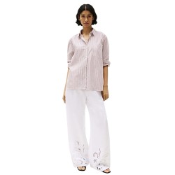 Γυναικείο Παντελόνι Λευκό Broderie Anglaise Linen WW0WW44782-YCF Tommy Hilfiger