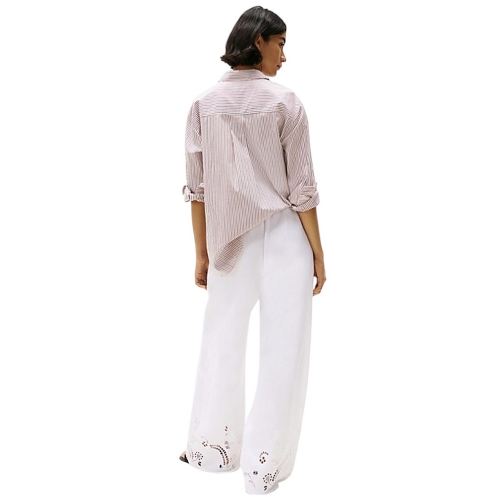TOMMY HILFIGER</br>Γυναικείο Παντελόνι Λευκό Broderie Anglaise Linen WW0WW44782-YCF Tommy Hilfiger TOMMY HILFIGER</br>Γυναικείο Παντελόνι Λευκό Broderie Anglaise Linen WW0WW44782-YCF Tommy Hilfiger