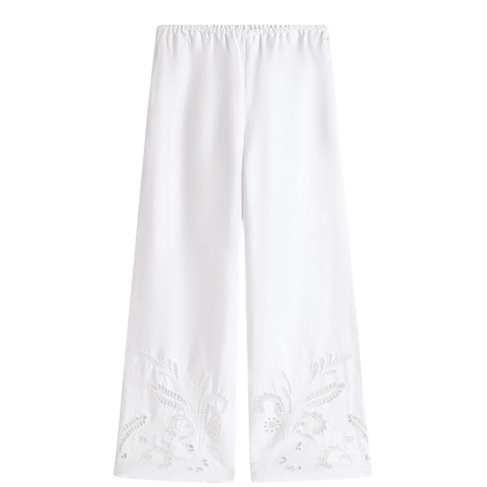 TOMMY HILFIGER</br>Γυναικείο Παντελόνι Λευκό Broderie Anglaise Linen WW0WW44782-YCF Tommy Hilfiger TOMMY HILFIGER</br>Γυναικείο Παντελόνι Λευκό Broderie Anglaise Linen WW0WW44782-YCF Tommy Hilfiger