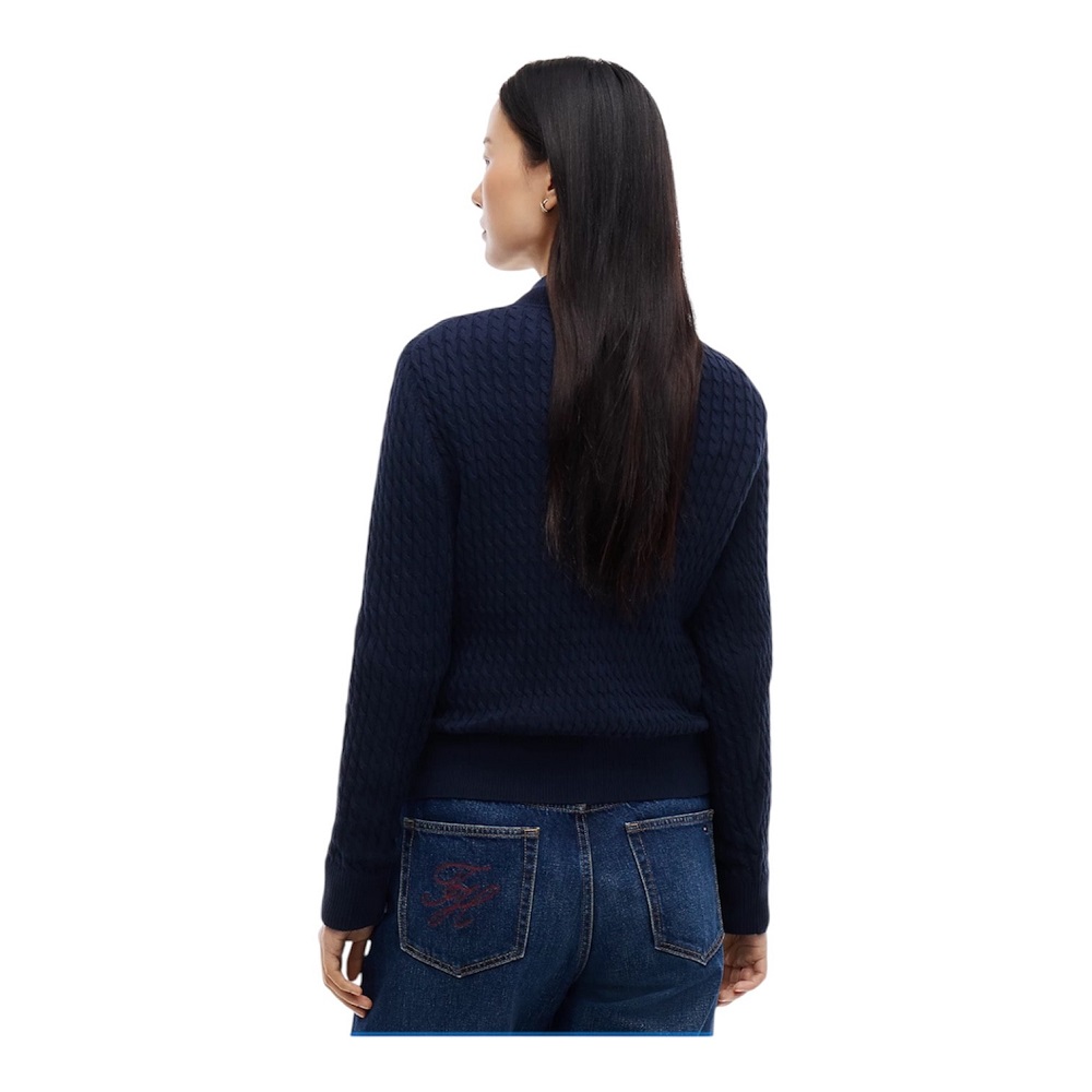 TOMMY HILFIGER</br>Tommy Hilfiger Co Cable C-nk Ls Sweater WW0WW44993-C1G Γυναικείο Πουλόβερ Μπλε TOMMY HILFIGER</br>Tommy Hilfiger Co Cable C-nk Ls Sweater WW0WW44993-C1G Γυναικείο Πουλόβερ Μπλε