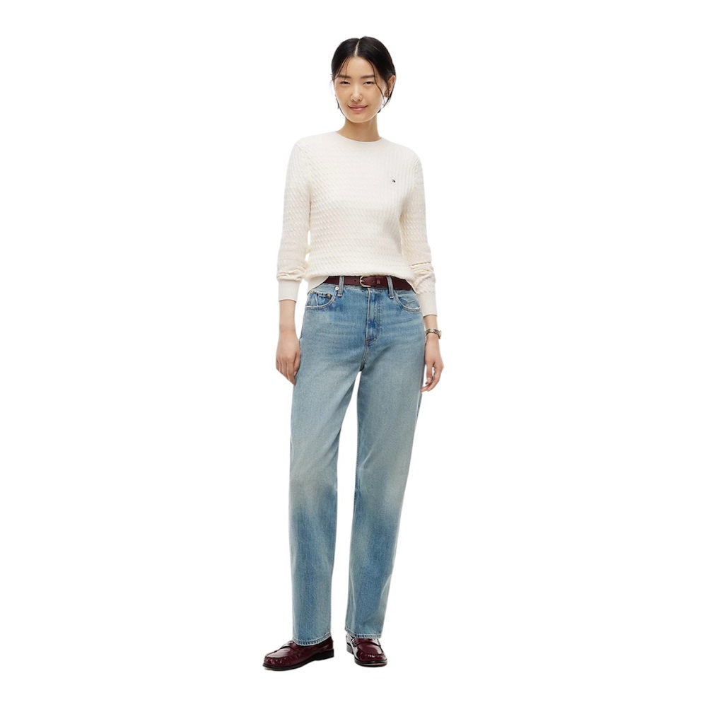 TOMMY HILFIGER</br>Tommy Hilfiger Co Cable C-nk Ls Sweater WW0WW44993-Z00 Γυναικείο Πουλόβερ Εκρού TOMMY HILFIGER</br>Tommy Hilfiger Co Cable C-nk Ls Sweater WW0WW44993-Z00 Γυναικείο Πουλόβερ Εκρού