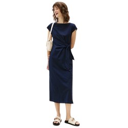 Γυναικείο Φόρεμα Μπλε Knot Boat-nk Midi Ss WW0WW45159-C1G Tommy Hilfiger