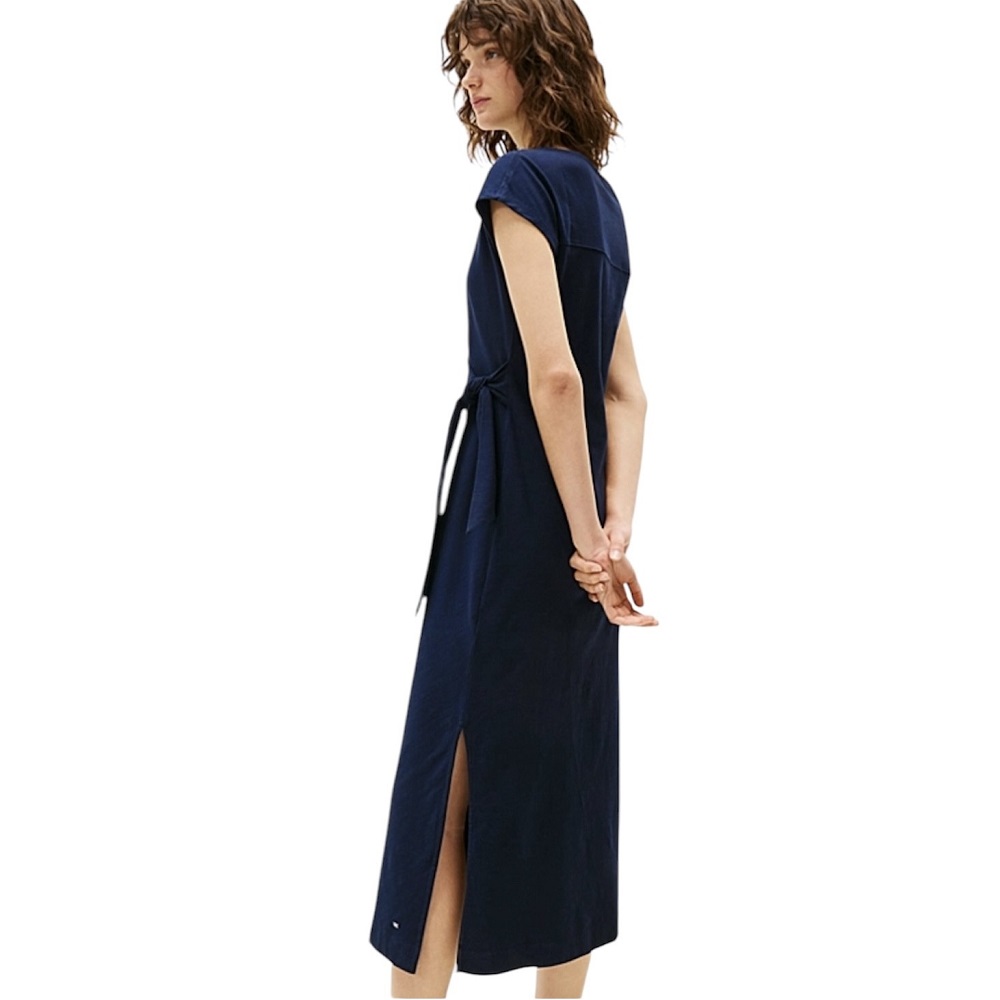 TOMMY HILFIGER</br>Γυναικείο Φόρεμα Μπλε Knot Boat-nk Midi Ss WW0WW45159-C1G Tommy Hilfiger TOMMY HILFIGER</br>Γυναικείο Φόρεμα Μπλε Knot Boat-nk Midi Ss WW0WW45159-C1G Tommy Hilfiger