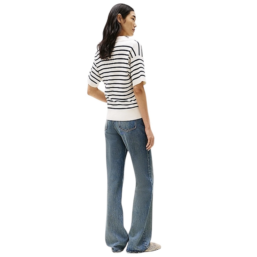 TOMMY HILFIGER</br>Γυναικείο Πουλόβερ Πόλο Εκρού/Μπλε WW0WW45400-0FB Tommy HIlfiger TOMMY HILFIGER</br>Γυναικείο Πουλόβερ Πόλο Εκρού/Μπλε WW0WW45400-0FB Tommy HIlfiger
