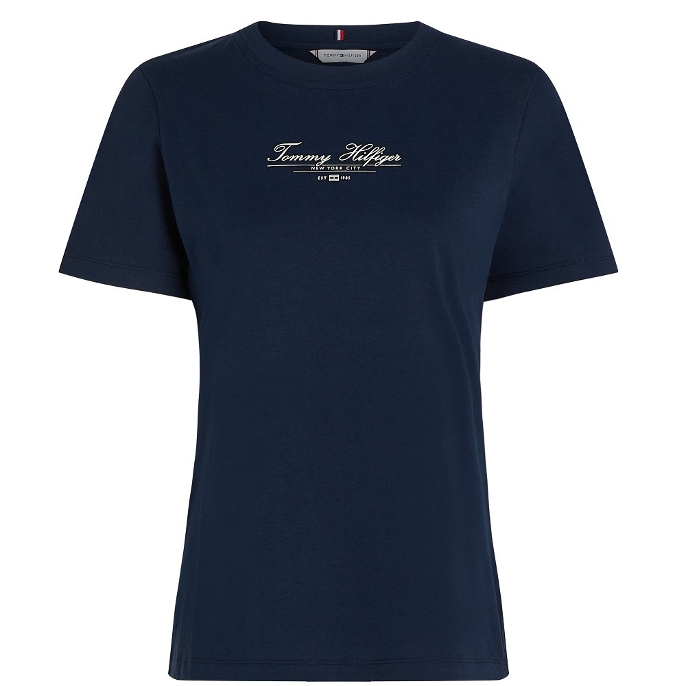 TOMMY HILFIGER</br>Γυναικείο T-shirt Μπλε Regular WW0WW45428-C1G Tommy Hilfiger TOMMY HILFIGER</br>Γυναικείο T-shirt Μπλε Regular WW0WW45428-C1G Tommy Hilfiger