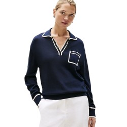 Γυναικείο Πουλόβερ Πόλο Μπλε WW0WW45483-C1G Tommy Hilfiger