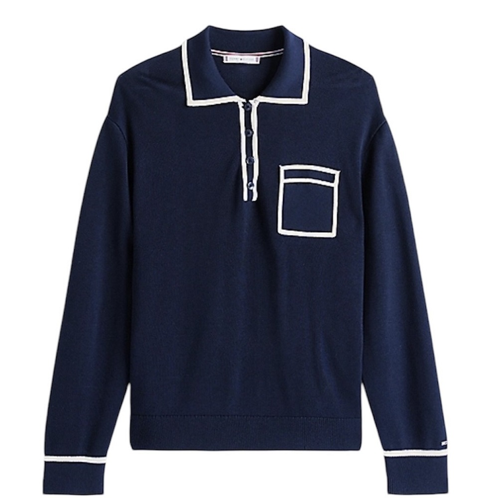 TOMMY HILFIGER</br>Γυναικείο Πουλόβερ Πόλο Μπλε WW0WW45483-C1G Tommy Hilfiger TOMMY HILFIGER</br>Γυναικείο Πουλόβερ Πόλο Μπλε WW0WW45483-C1G Tommy Hilfiger