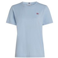 Tommy Hilfiger WW0WW45522-C10 Γυναικείο T-shirt Σιέλ Reg Contrast Flag Ss Tee  