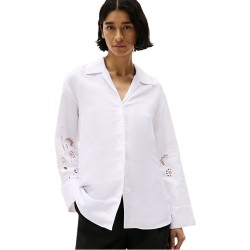 Γυναικείο Πουκάμισο Λευκό Broderie Anglaise Linen Shirt WW0WW45940-YCF Tommy Hilfiger