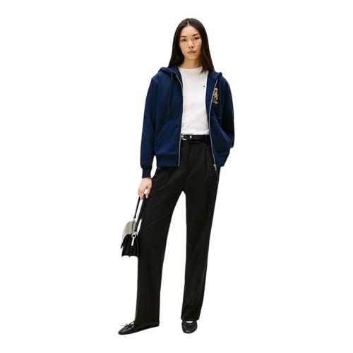 Tommy Hilfiger WW0WW46126-C1G Γυναικεία Ζακέτα Μπλε Gold Crest Terry Zip Through