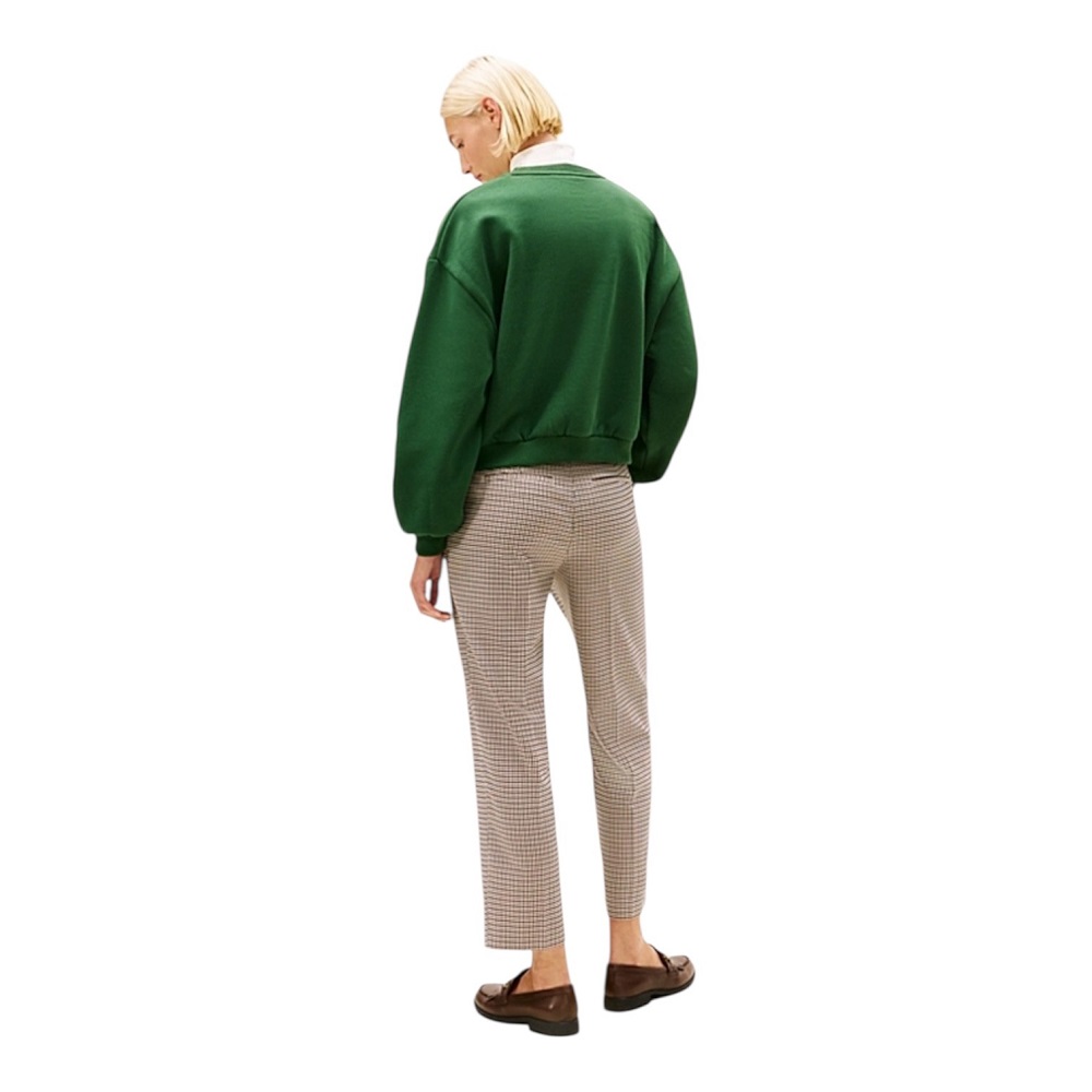 TOMMY HILFIGER</br>Tommy Hilfiger WW0WW46128-LZP Γυναικείο Φούτερ Πράσινο Varsity Crest Fleece Sweatshirt